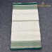 Pure Handloom Balaramapuram Unakkupaav Kasavu Saree– Dark Green Kara & Dual Gold-Silver Kasavu Border