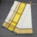 Pure Handloom Balaramapuram Unakkupaav Kasavu Saree– Green & Maroon Contrast Border and Gold Kasavu