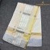 Balaramapuram Handloom Cotton Saree – Plain White Body with Sleek Silver Border, Golden Line Accents & Rich Golden Pallu