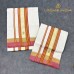 Balaramapuram Handloom Cotton Single Mundu – Dual-Tone Rust & Sandal Kara with Golden Tissue Kasavu Border