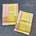 Balaramapuram Unakkupavu Single Set Mundu – Golden Kasavu with Peach & Cream Zari Stripes