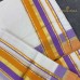Balaramapuram Unakkupavu Single Set Mundu – Lavender Border with Mustard Yellow Kara & Golden Kasavu
