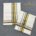 Balaramapuram Unakkupavu Single Set Mundu – Golden Kasavu with Warm Brown Kara Border