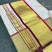 Balaramapuram Unakkupavu Single Set Mundu – Golden Kasavu with Red & Maroon Kara