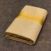 Golden Tissue Pure Handloom Balaramapuram Kasavu Double Mundu with Gold Kasavu Stripes