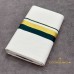 Off-White Pure Handloom Balaramapuram Kasavu Double Mundu with Gold Kasavu and Dark Green Kara