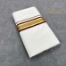 Off-White Pure Handloom Balaramapuram Kasavu Double Mundu with Textured Gold Kasavu and Maroon Kara