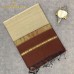 RICH CHOCOLATE BROWN MAHESHWARI PURE HANDLOOM SILK COTTON  SAREE