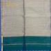 DEEP TEAL-PEACOCK GREEN MAHESHWARI PURE HANDLOOM SILK COTTON SAREE