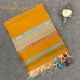 MUSTARD YELLOW MAHESHWARI PURE HANDLOOM SILK COTTON  SAREE