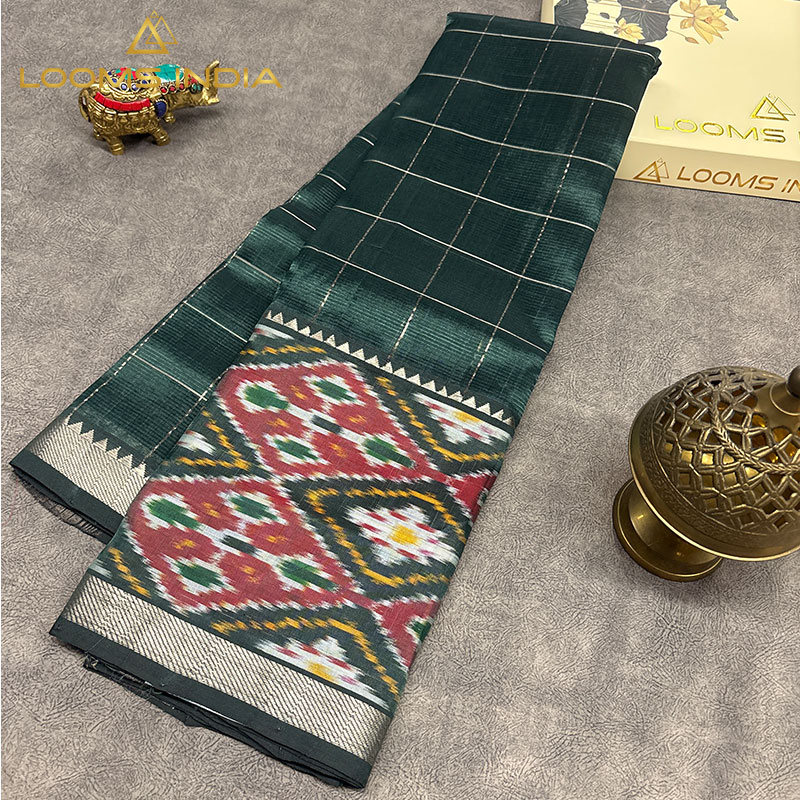 DARK GREEN MANGALAGIRI SILK SAREE