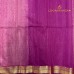 Cream Pure Handloom Cotton Silk Saree with Purple and Gold Zari Border