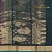 Navy Blue Pure Handloom Cotton Silk Saree with Antique Gold Floral Buttas