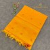 Marigold Orange Pure Handloom Cotton Silk Saree with Tonal Floral Buttas