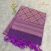 Purple Handloom Cotton Silk Saree with Golden Zari Check Weave