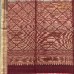 Cream and Maroon Handloom Cotton Silk Saree with Floral Check Weave