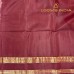 Rust Orange and Maroon Handloom Cotton Silk Saree with Golden Zari Stripes