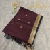 Deep Coffee Brown Pure Handloom Cotton Silk Saree with Gold Floral Buttas