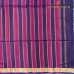 Navy Blue Pure Handloom Cotton Silk Saree with Silver and Copper Zari Stripes