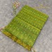 Parrot Green Pure Handloom Cotton Silk Saree with Yellow Zari Buttas and Checks