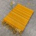 Turmeric Yellow Pure Handloom Cotton Silk Saree with Gold Zari Stripes