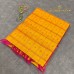 Mustard Yellow Pure Handloom Cotton Silk Saree with Zari Checks and Pink Border