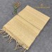 Beige Pure Handloom Cotton Silk Saree with Gold and Silver Zari Stripes