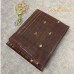 Dark Coffee Brown Pure Handloom Cotton Silk Saree with Gold Zari Stripes and Buttas